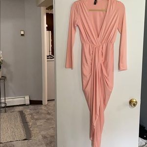 Windsor light pink low cut plunging dress